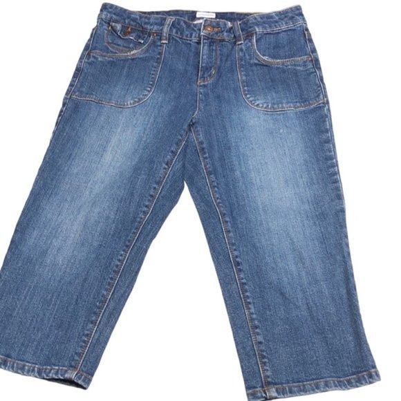 LIKE NEW LIZ & CO DENIM CAPRIS 10/30x18 ⭐️ - Picture 3 of 9